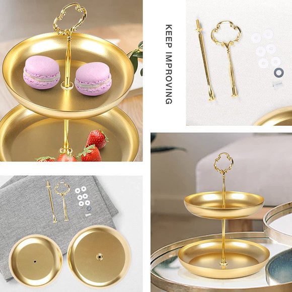 Bosonshop 2 Tier Cupcake Stand Cupcake Holder for Party Stacked Bowls - Picture 7 of 8